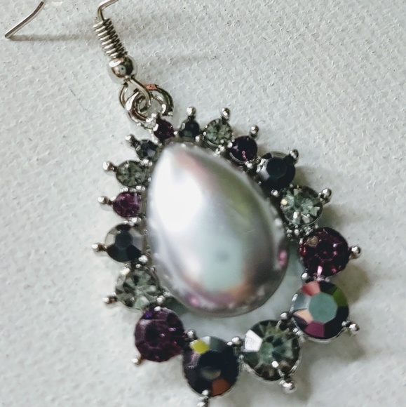 Multi Rhinestone Earrings - Picture 3 of 3